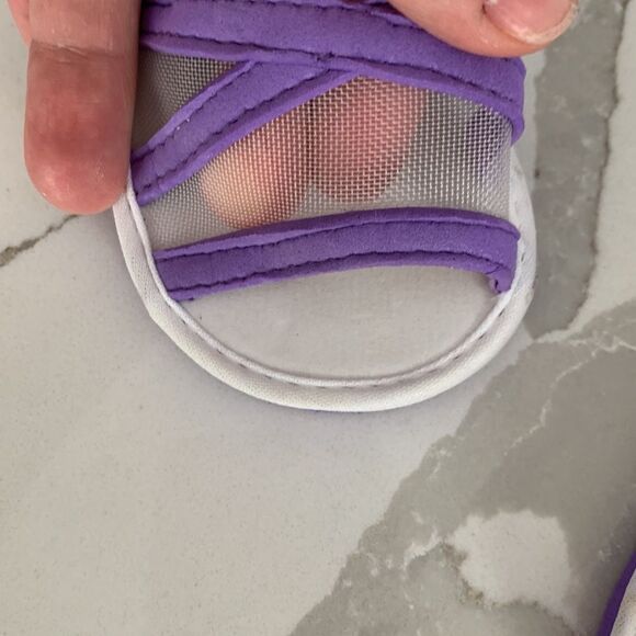Purple Slip on Mesh Foam Toddler Girls Beach Sandals - Picture 4 of 7